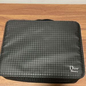 Dior Beauty Cosmetic/Jewlery Travel Case in Black Houndstooth with Silver logo.